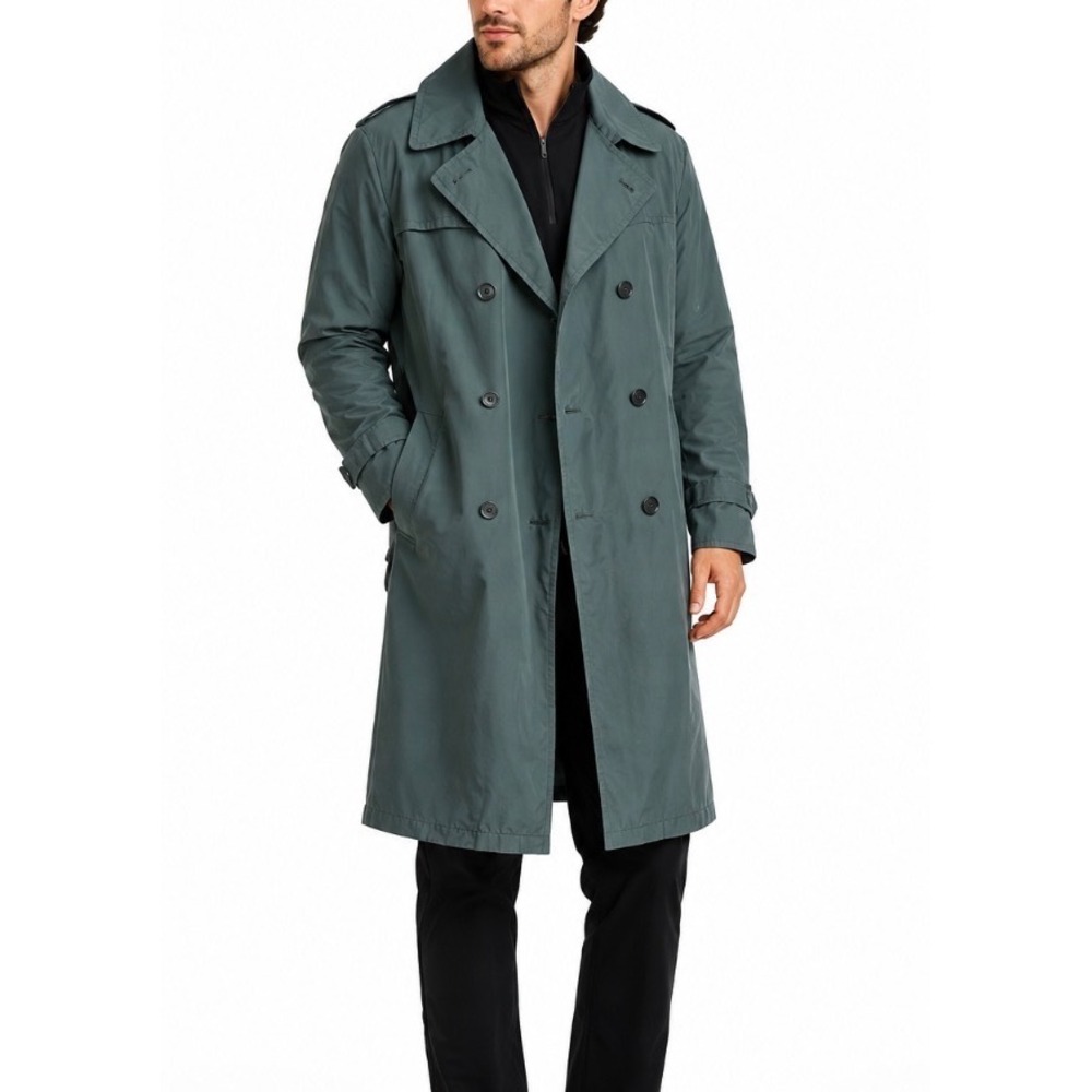 Vintage 1970's US Military Raincoat Quarpel ArmyGreen Trench Coat Mens 36S-Small